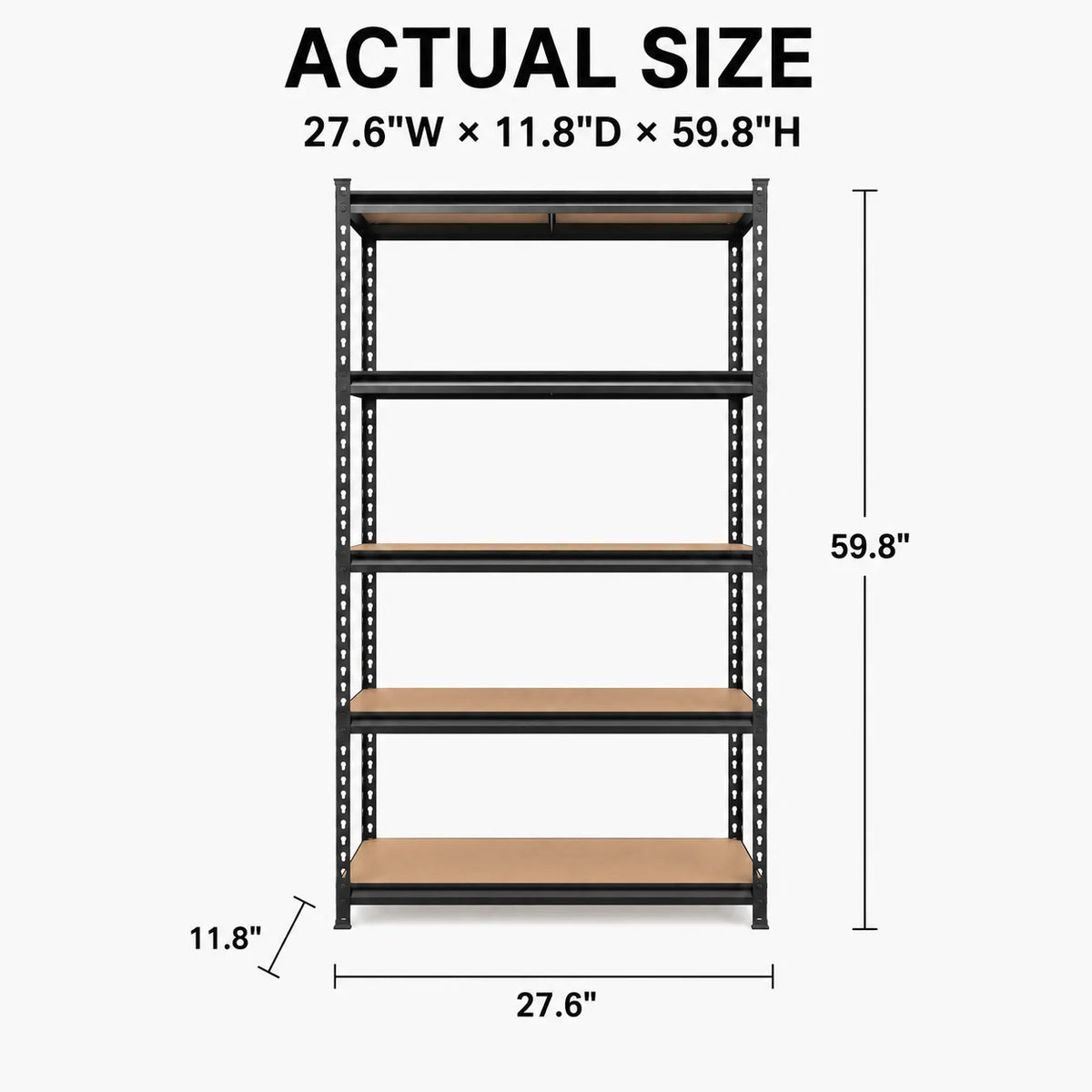 Heavy Duty Five Tier Metal Garage Shelving With MDF Boards