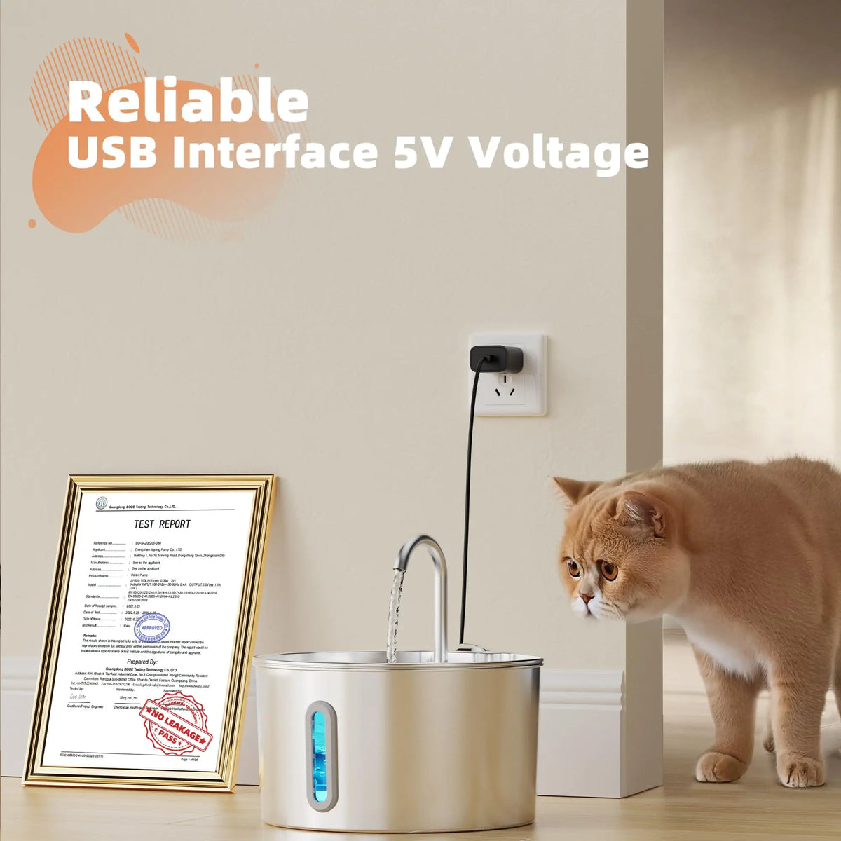 Weomg Automatic Stainless Steel Pet Water Fountain With Silent Pump