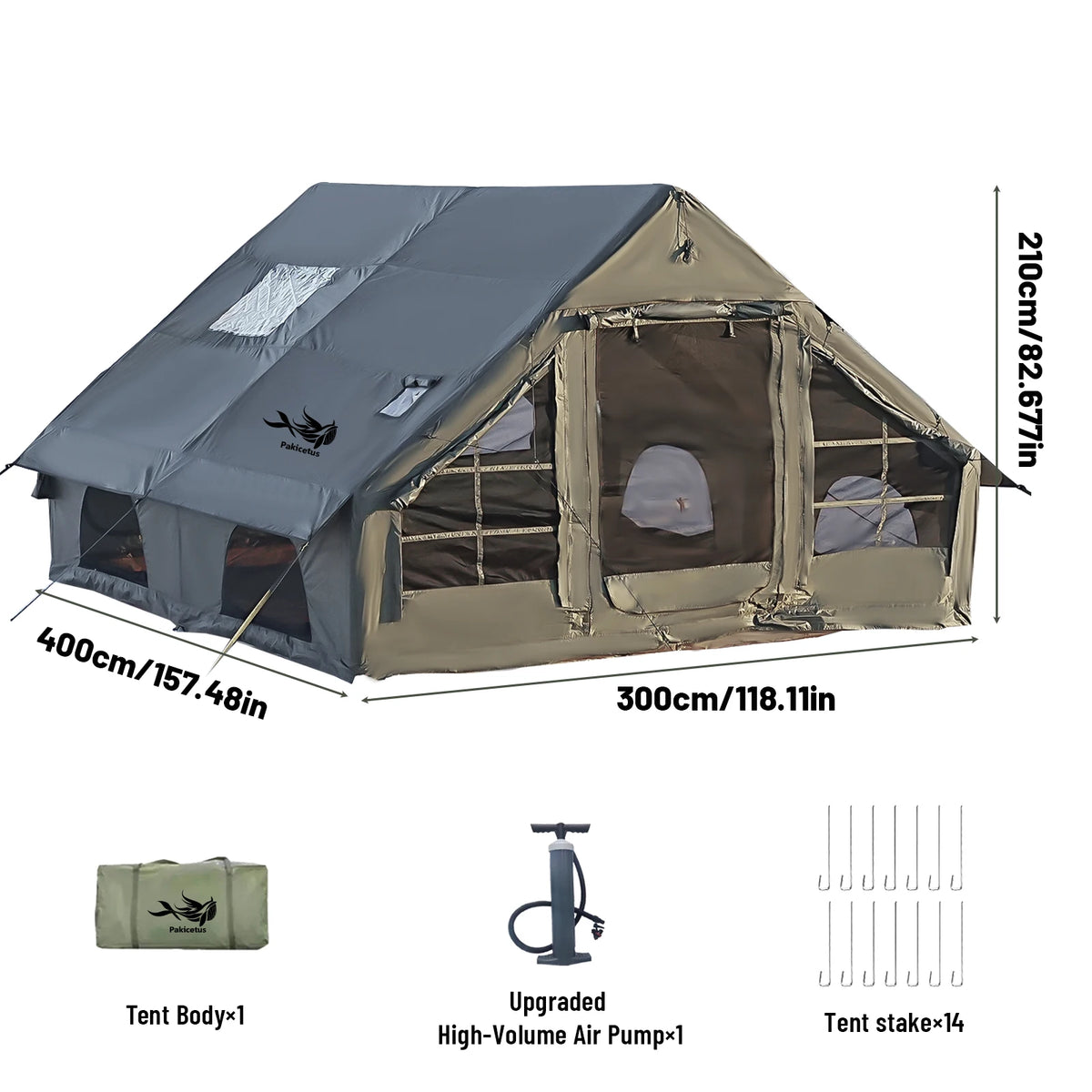 Portable Inflatable Outdoor Tent With Air Pump And Skylight