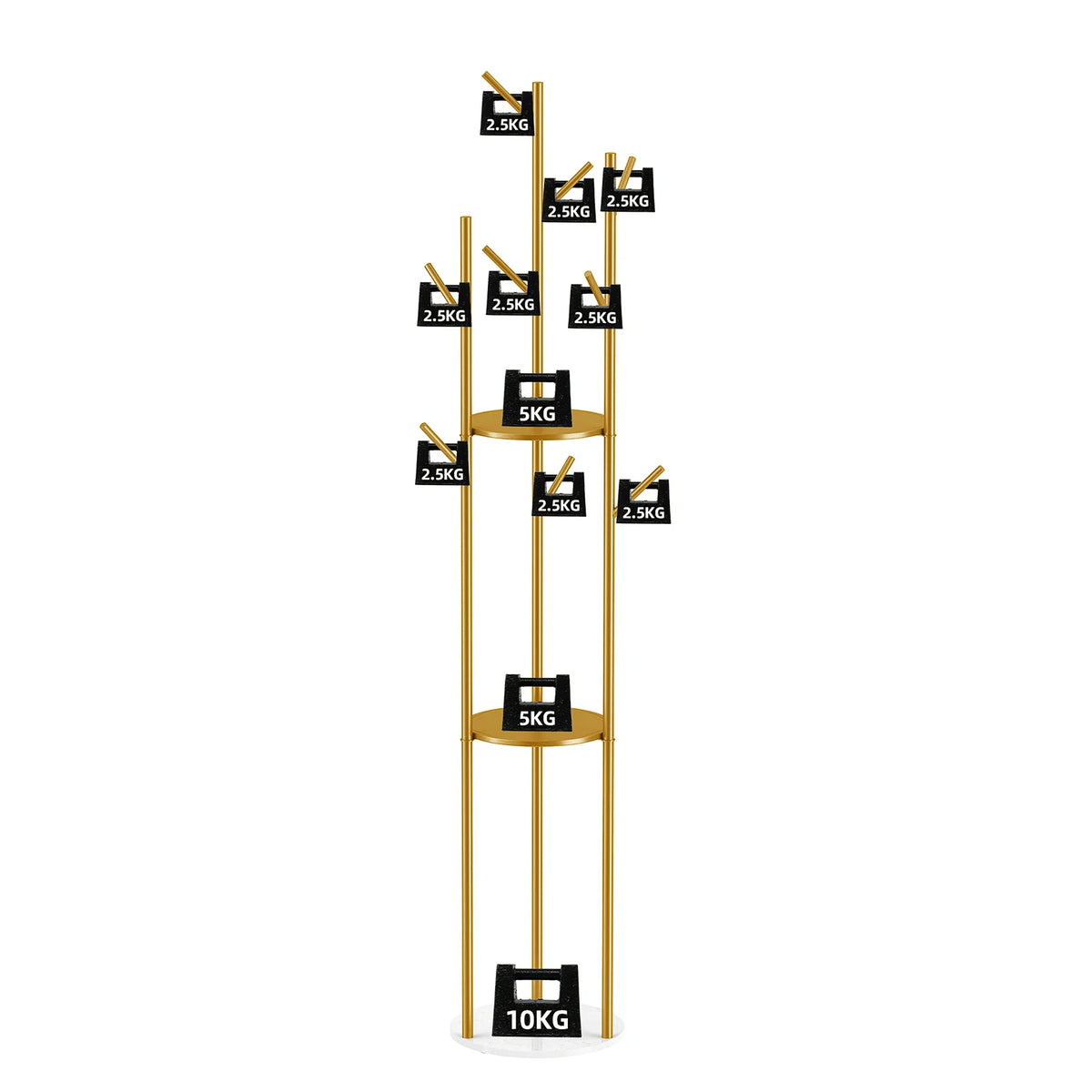 Heavy Duty Metal Coat Rack With Hooks And Storage Shelves