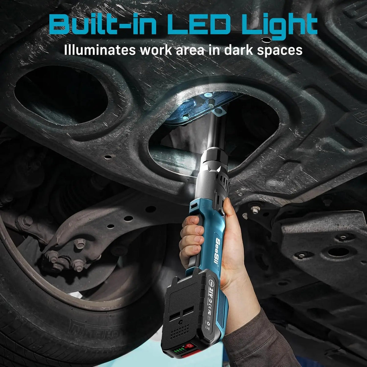 Seesii Cordless Electric Wrench With Rechargeable Brushless Motor