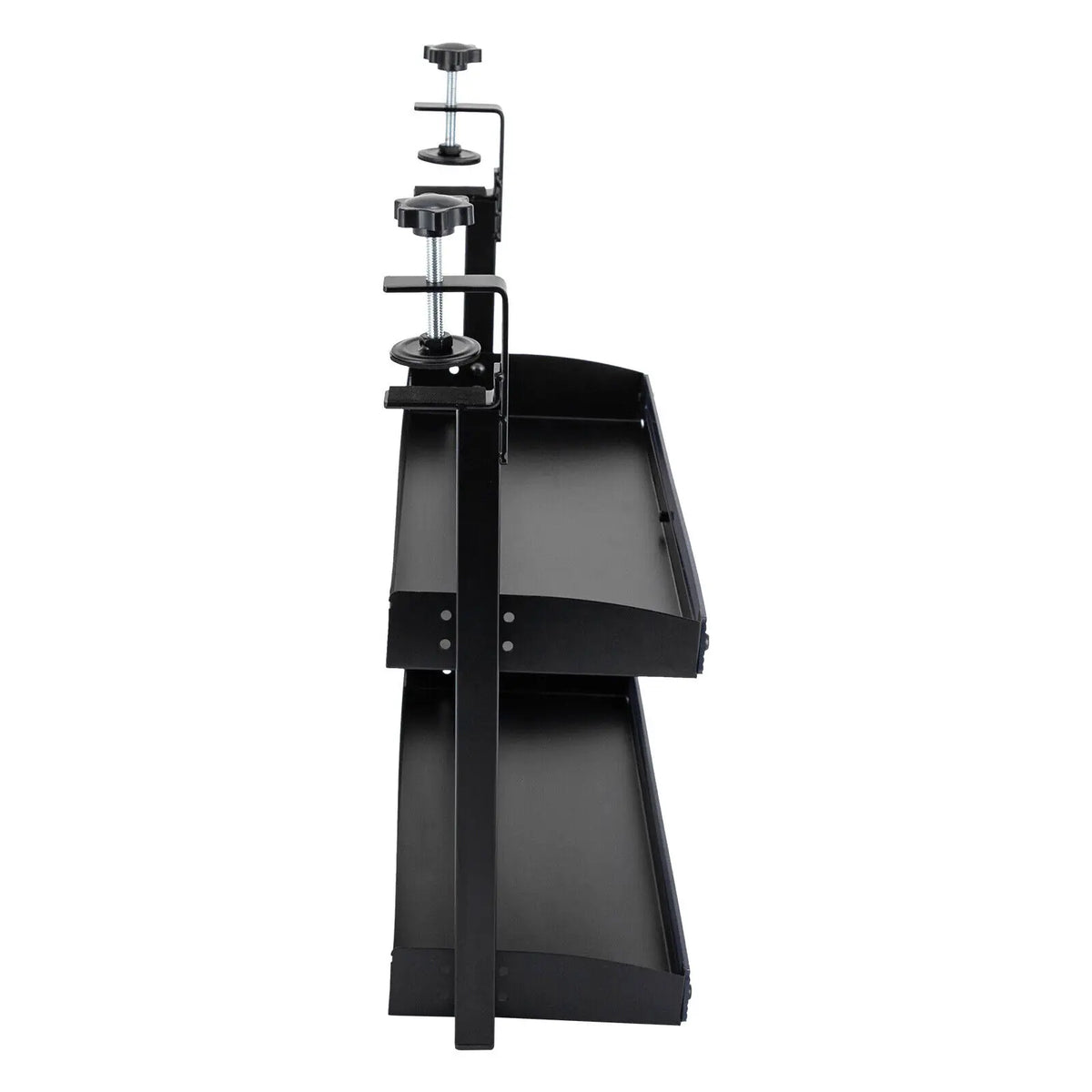 Clamp On Two Tier Desktop Shelf With Adjustable Storage Tray