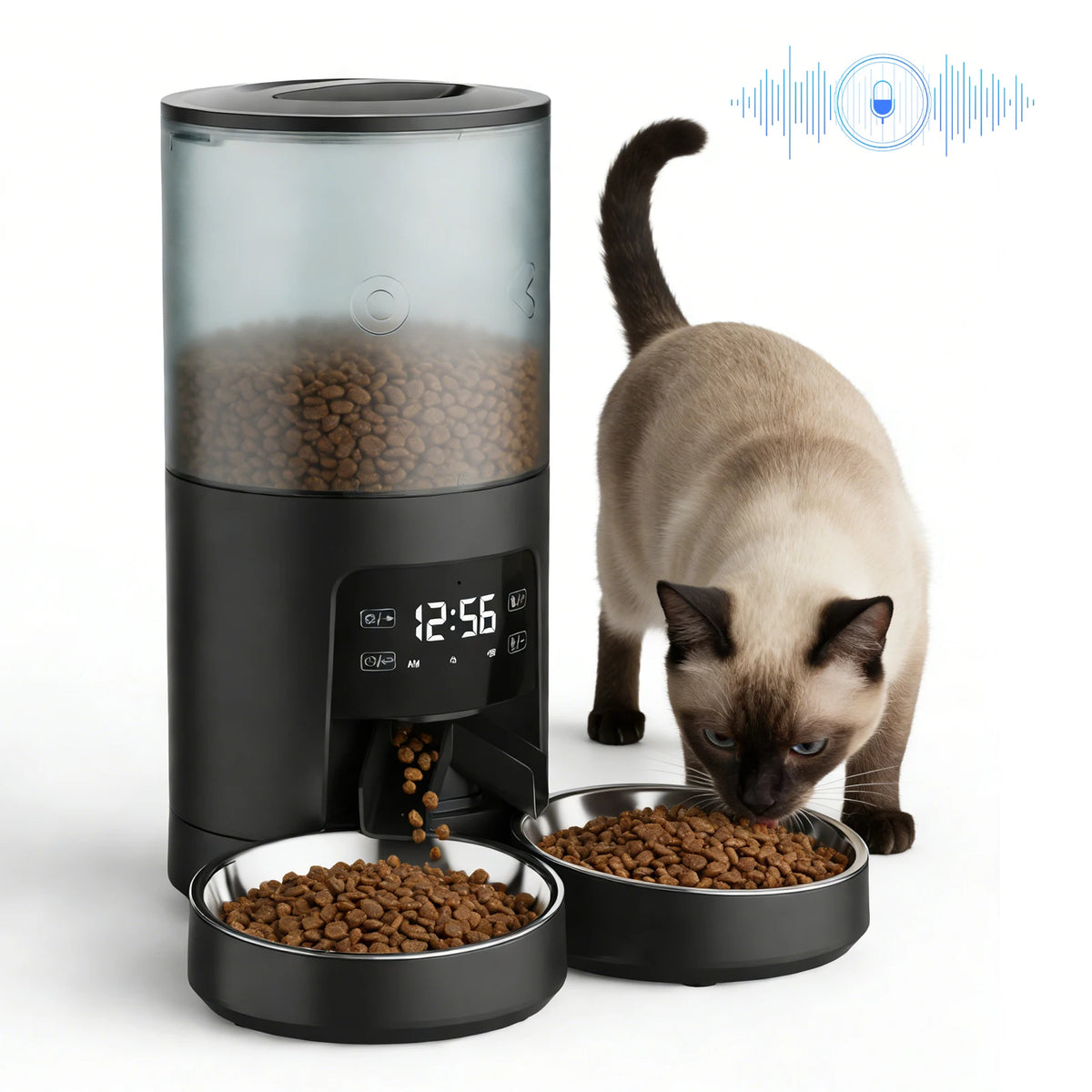 JHK Automatic Dual Bowl Pet Feeder With Programmable Timer