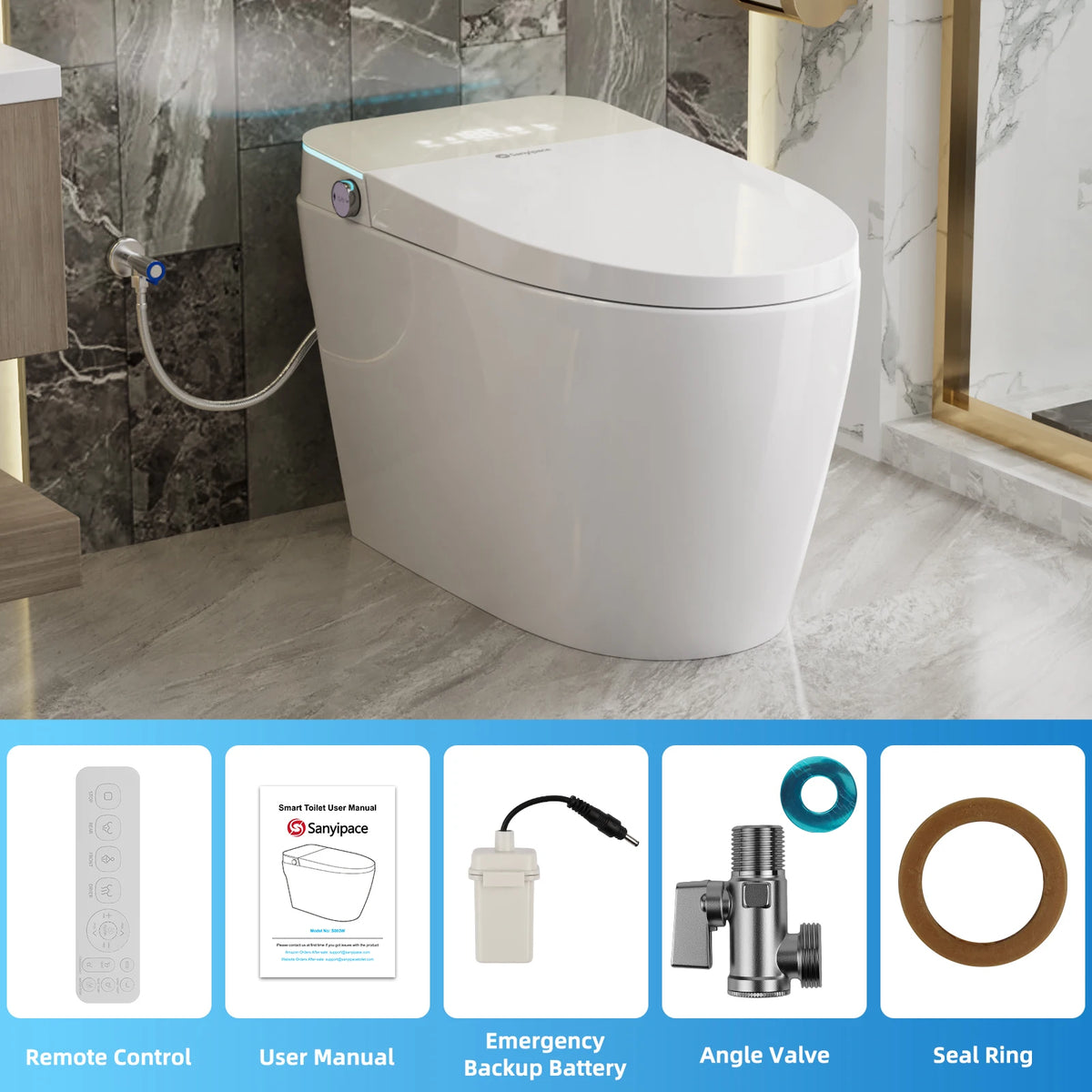 SANYIPACE Integrated Smart Toilet With Bidet And Remote Control