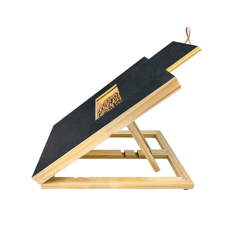 Durable Wooden Dog Nail Scratch Board with Treat Drawer Adjustable Nail Filing Pad for All Breeds Dog Nail Care Accessory
