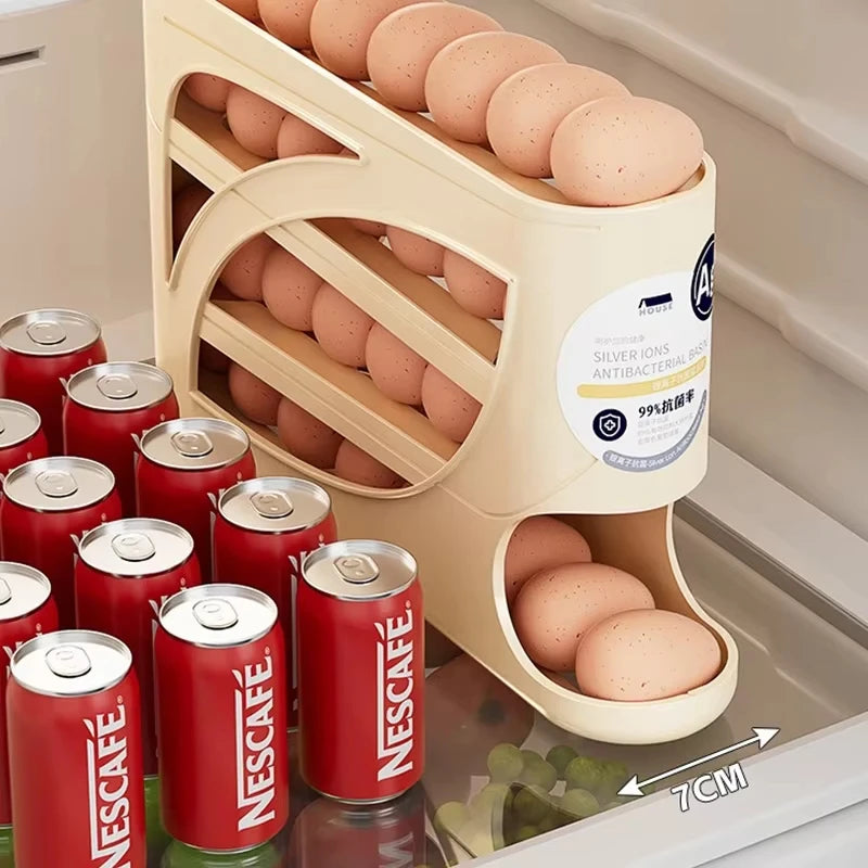 Automatic Sliding Egg Dispenser for Refrigerator and Countertop Storage