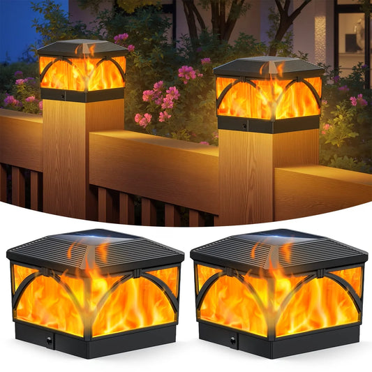 Kpstek Solar Led Fence Pillar Light Outdoor Waterproof Column Lamp