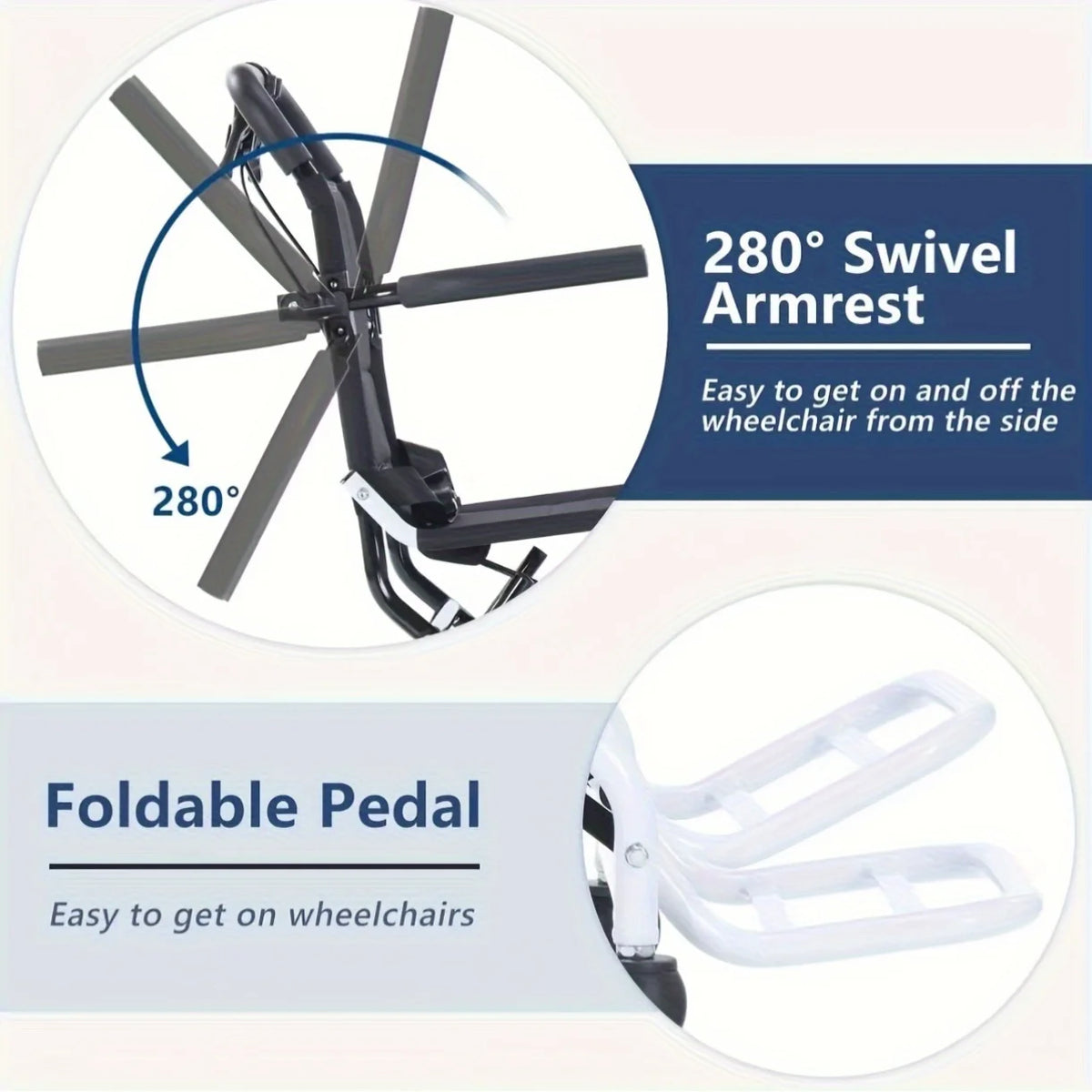 CvitalelPersd Lightweight Portable Folding Transport Wheelchair
