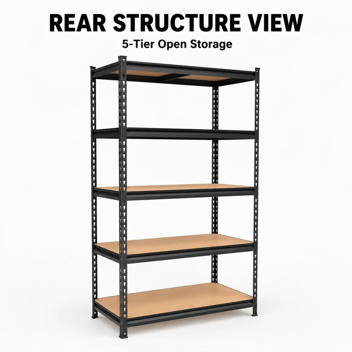 Heavy Duty Five Tier Metal Garage Shelving With MDF Boards