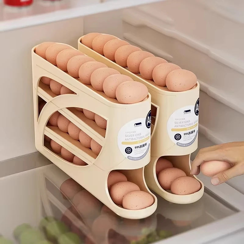 Automatic Rolling Egg Dispenser for Refrigerator and Countertop Storage