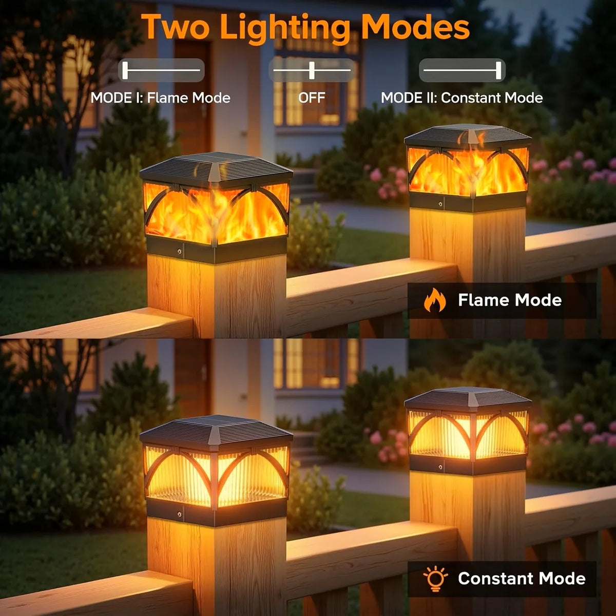 Kpstek Solar Led Fence Pillar Light Outdoor Waterproof Column Lamp