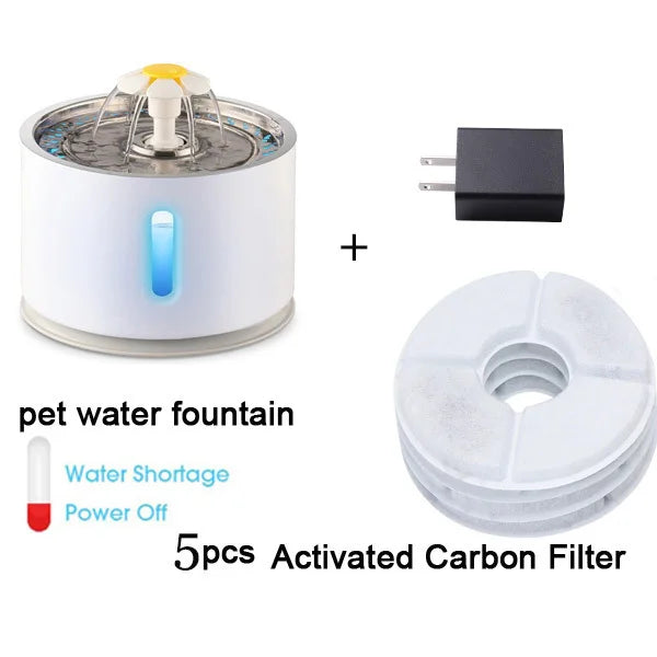 Jianyana Automatic Electric Mute Pet Water Fountain With LED Dispenser