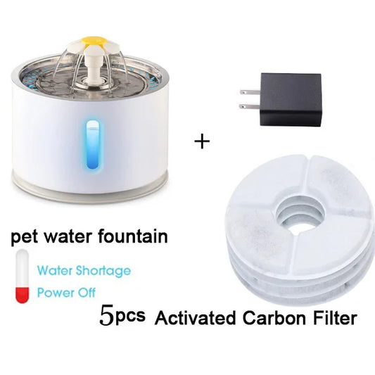 Jianyana Automatic Electric Mute Pet Water Fountain With LED Dispenser