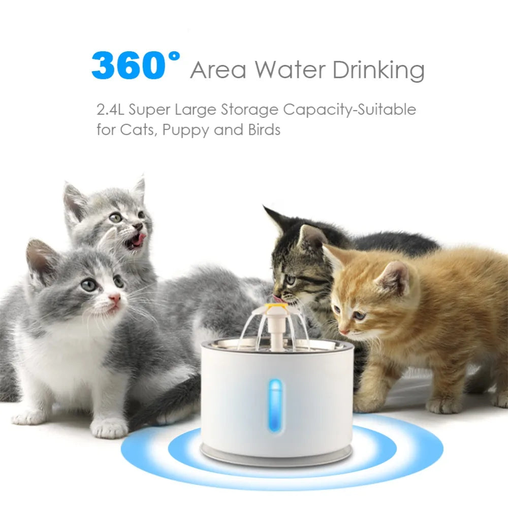 Jianyana Automatic Electric Mute Pet Water Fountain With LED Dispenser