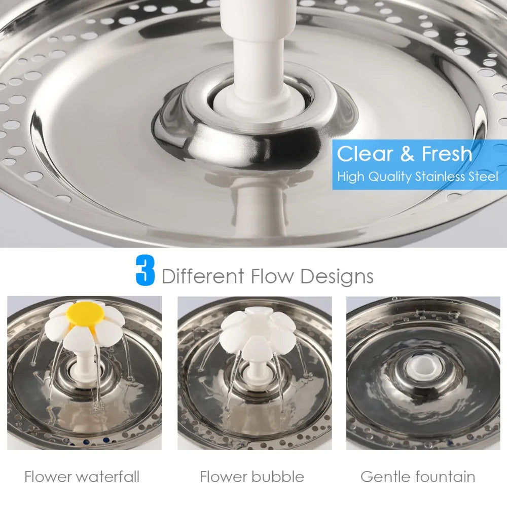 Jianyana Automatic Electric Mute Pet Water Fountain With LED Dispenser