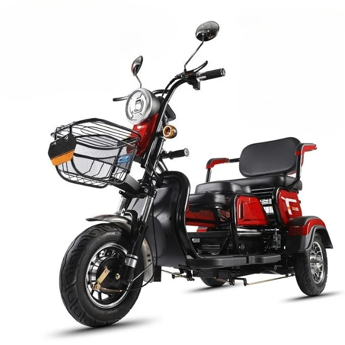 800W Electric Tricycle For Adults With Rear Passenger Seat