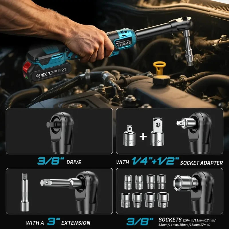 Seesii Cordless Electric Wrench With Rechargeable Brushless Motor