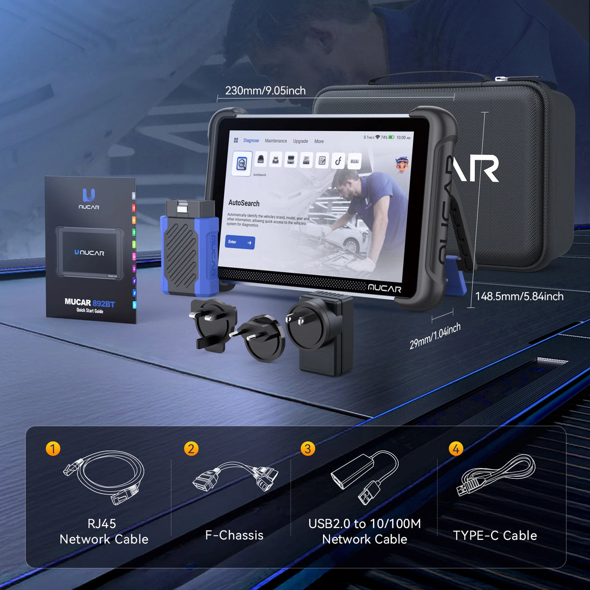MUCAR 892BT AI Car Diagnostic Scanner With Lifetime Updates