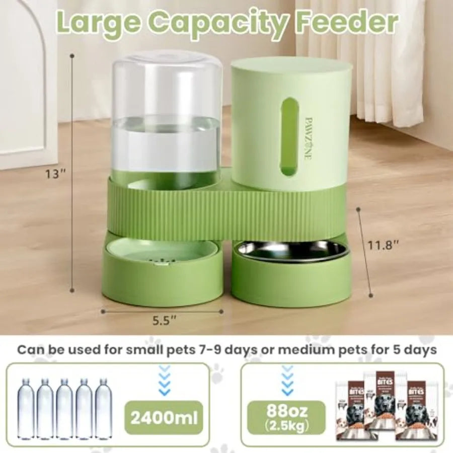 Plastic Gravity Pet Food Feeder And Bowl Set For Pets