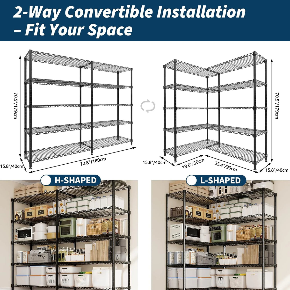 TWISTER.CK Heavy Duty Adjustable Metal Storage Shelving Unit