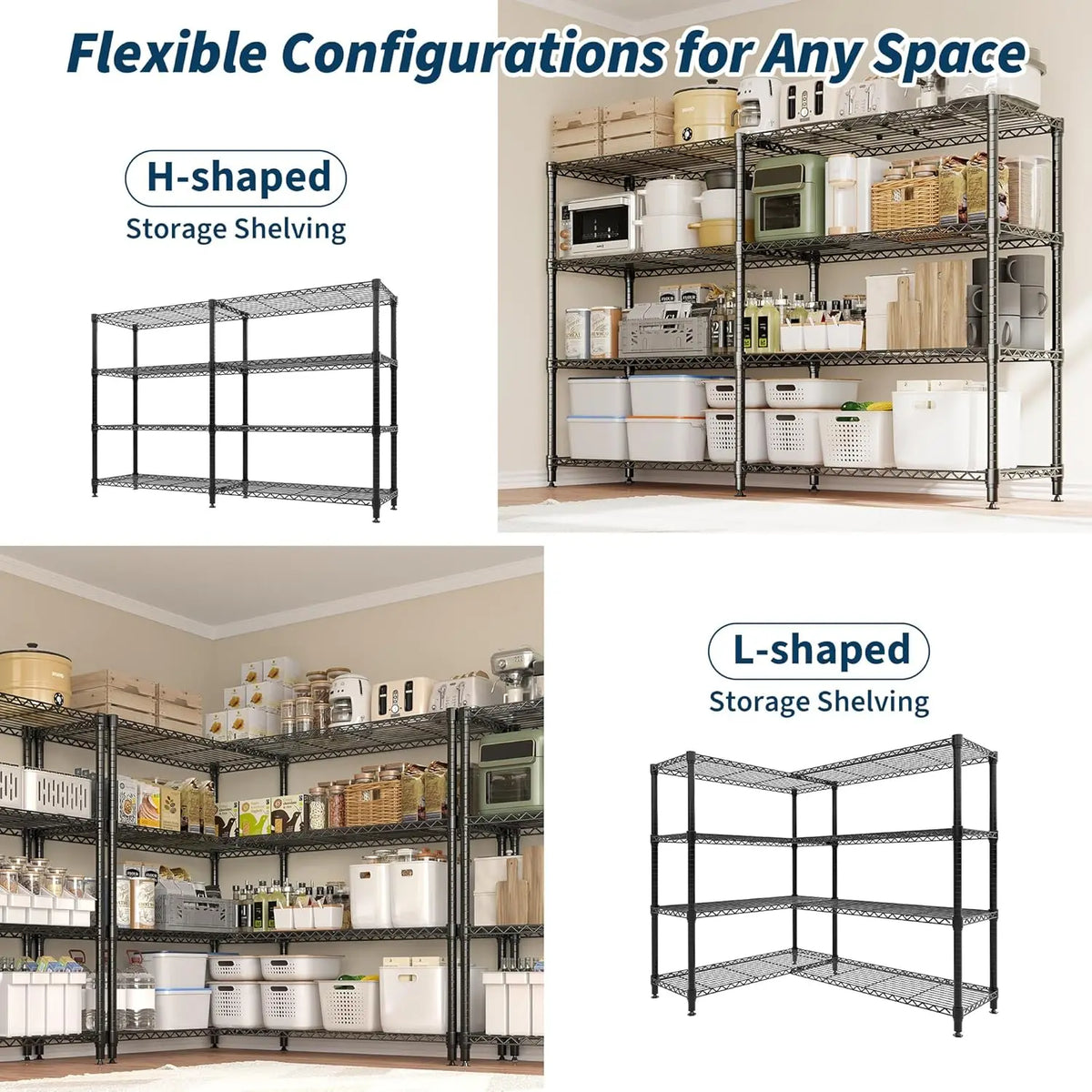 TWISTER.CK Heavy Duty Adjustable Metal Storage Shelving Unit