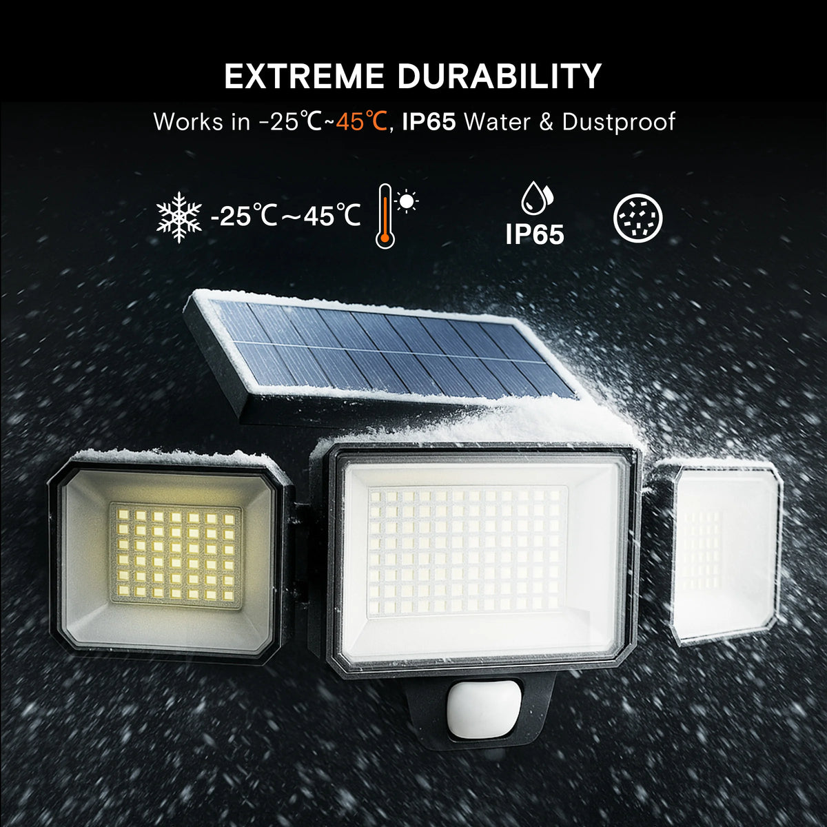 Solar Motion Sensor Security Light With 3000 Lumens Output