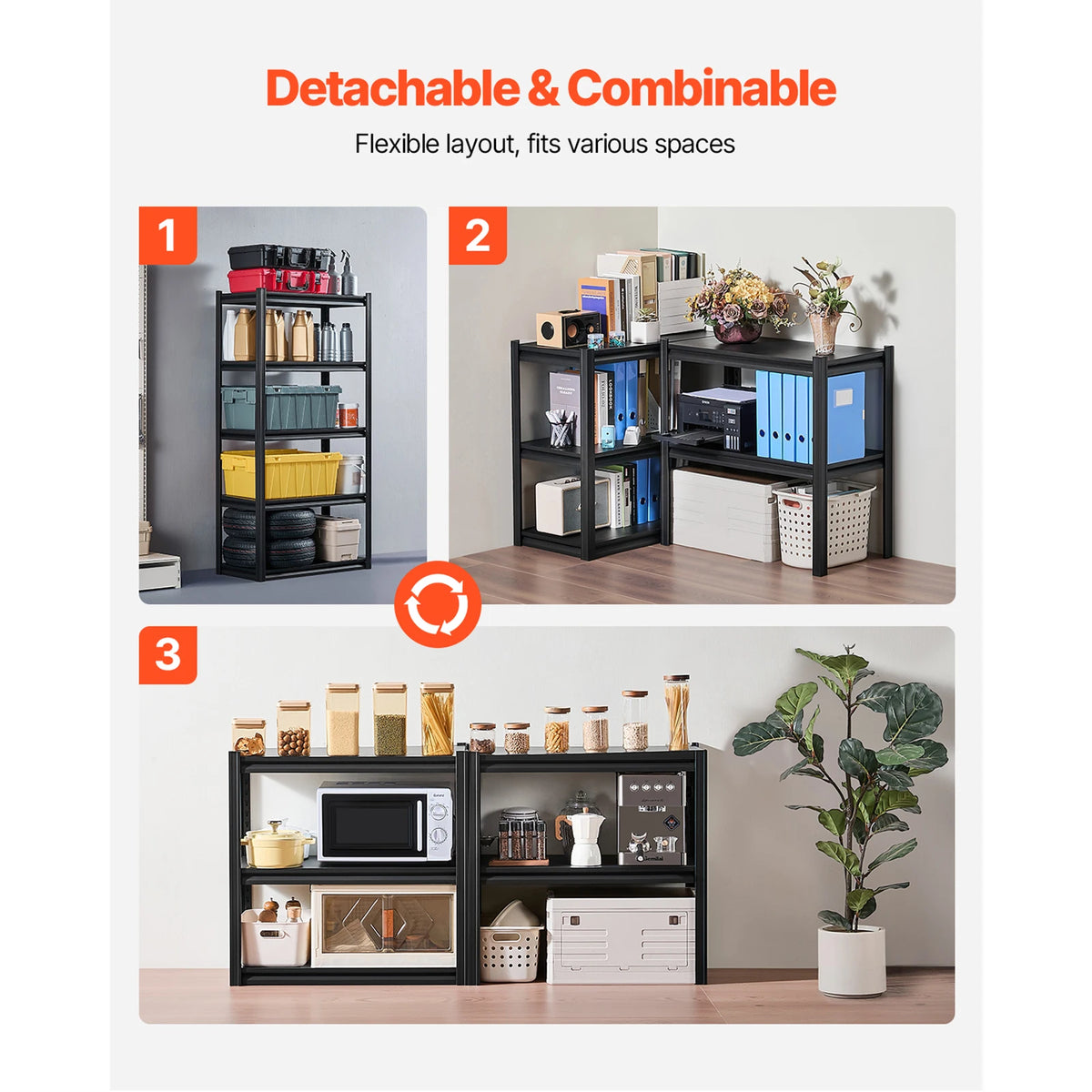 SucceBuy Adjustable Metal Garage Storage Shelving Rack for Home and Warehouse