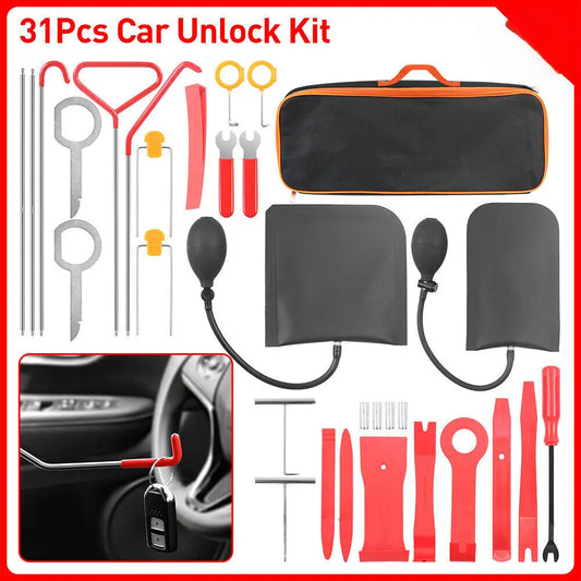 Professional 31 Piece Automotive Lockout And Trim Tool Kit