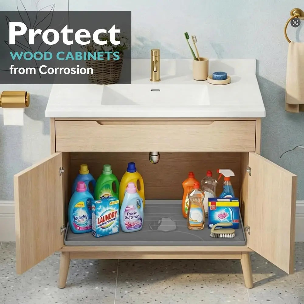 Silicone Sink Mat Waterproof Liner For Kitchen Cabinet Protection