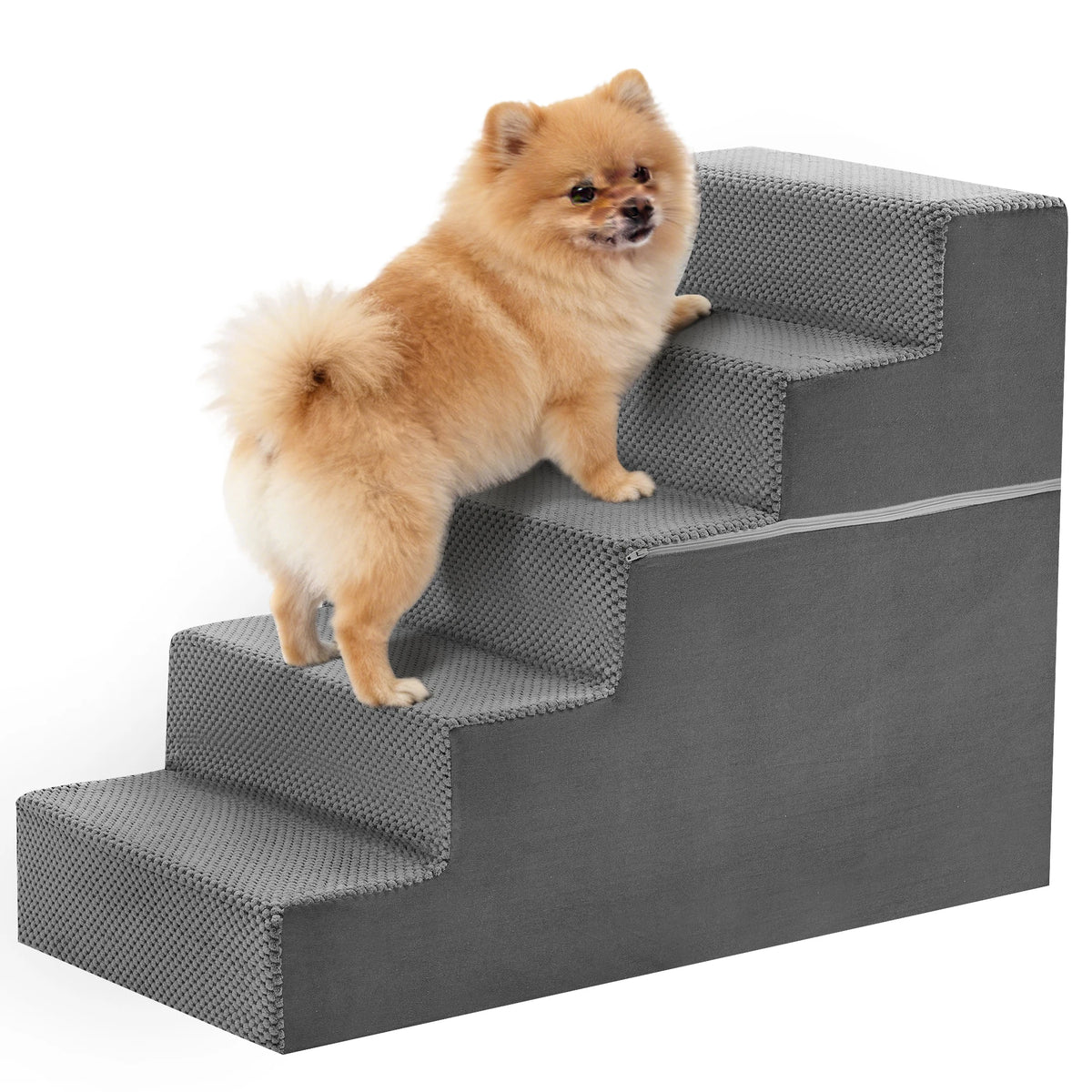 Curved Foam Dog Stairs Ramp With Non Slip Pet Steps