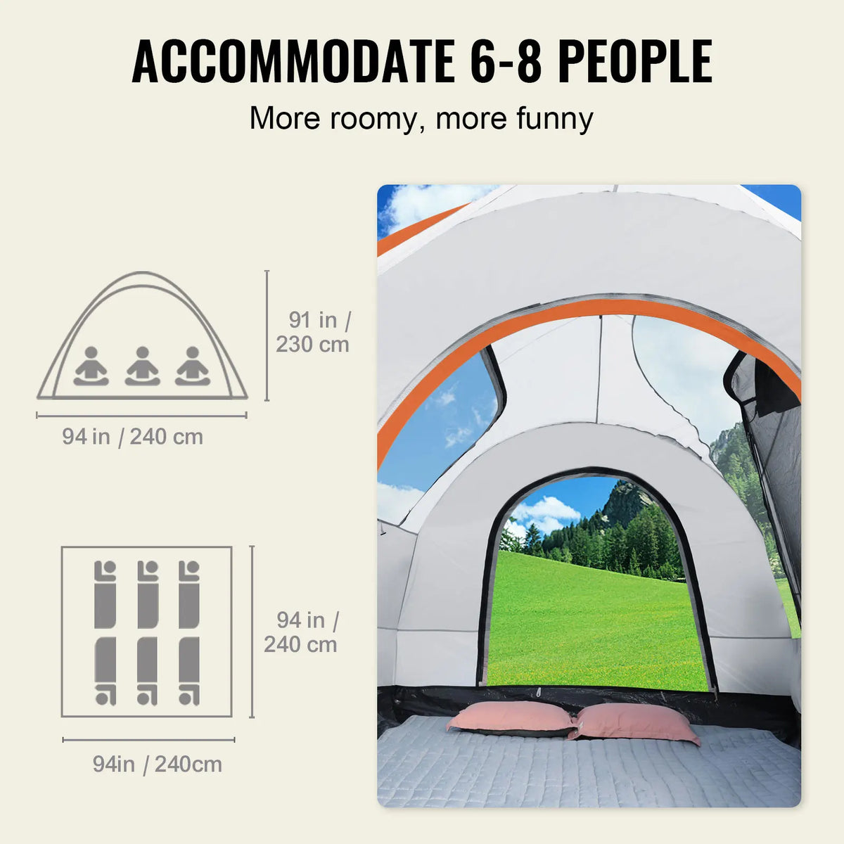 SucceBuy SUV Camping Tent Double Layer With Carry Bag