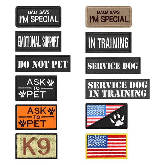Personalized Tactical Dog Vest Harness Collar Name Patches