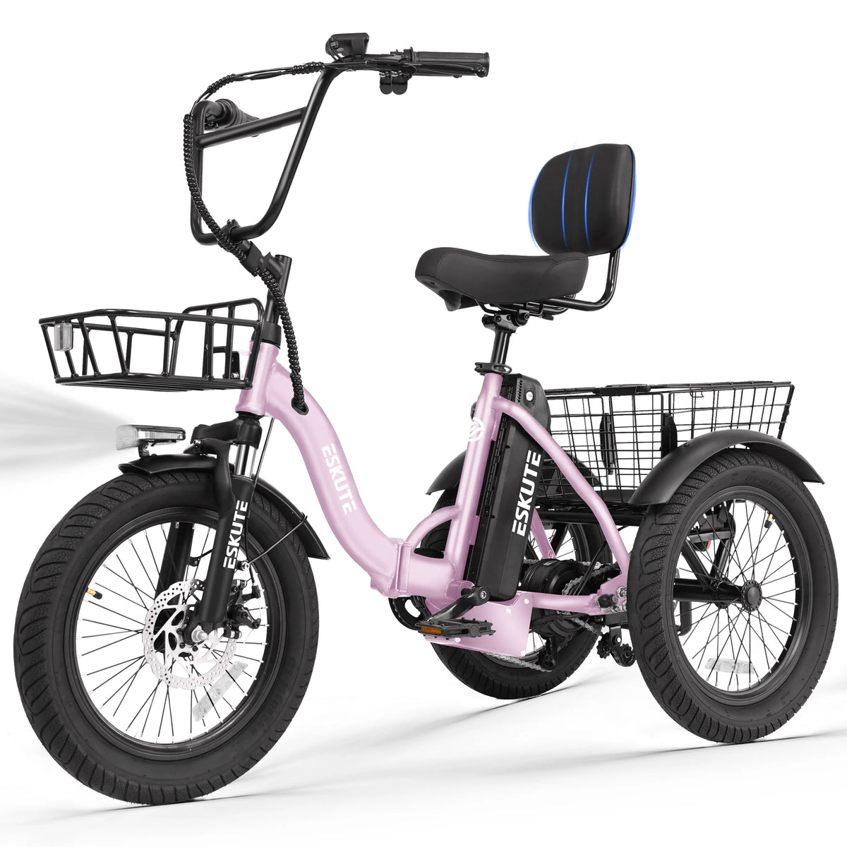 ESKUTE Electric Trike With Brushless Motor And Removable Battery