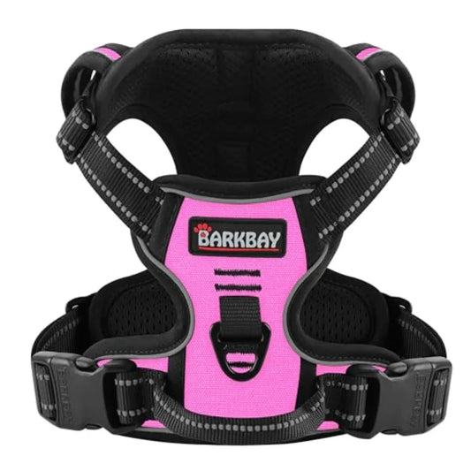 No Pull Pet Harness Dog Harness Adjustable Outdoor Pet Vest 3M Reflective Oxford Material Vest for PINK Dogs Easy Control for S