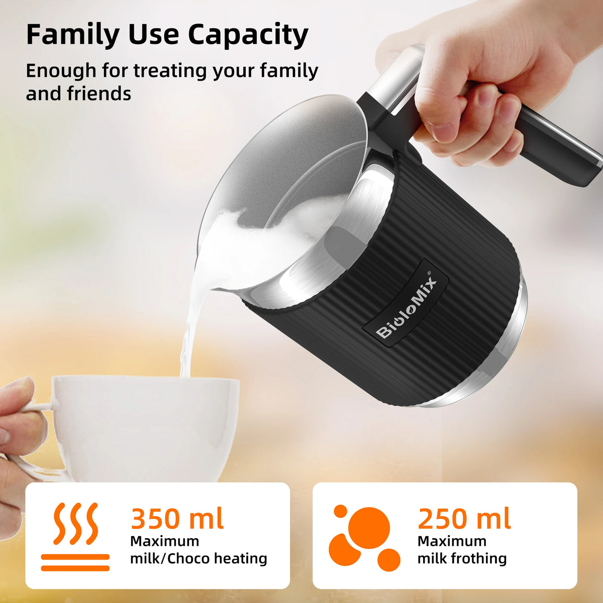 BioloMix 5-in-1 Milk Frother And Hot Chocolate Maker