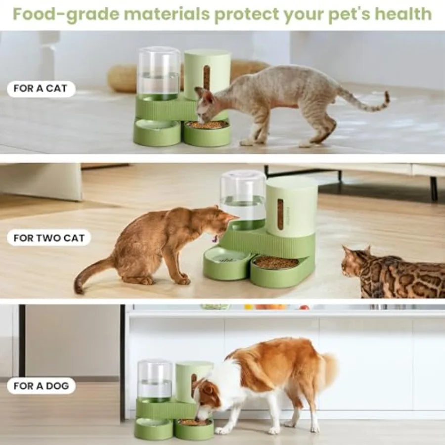 Plastic Gravity Pet Food Feeder And Bowl Set For Pets
