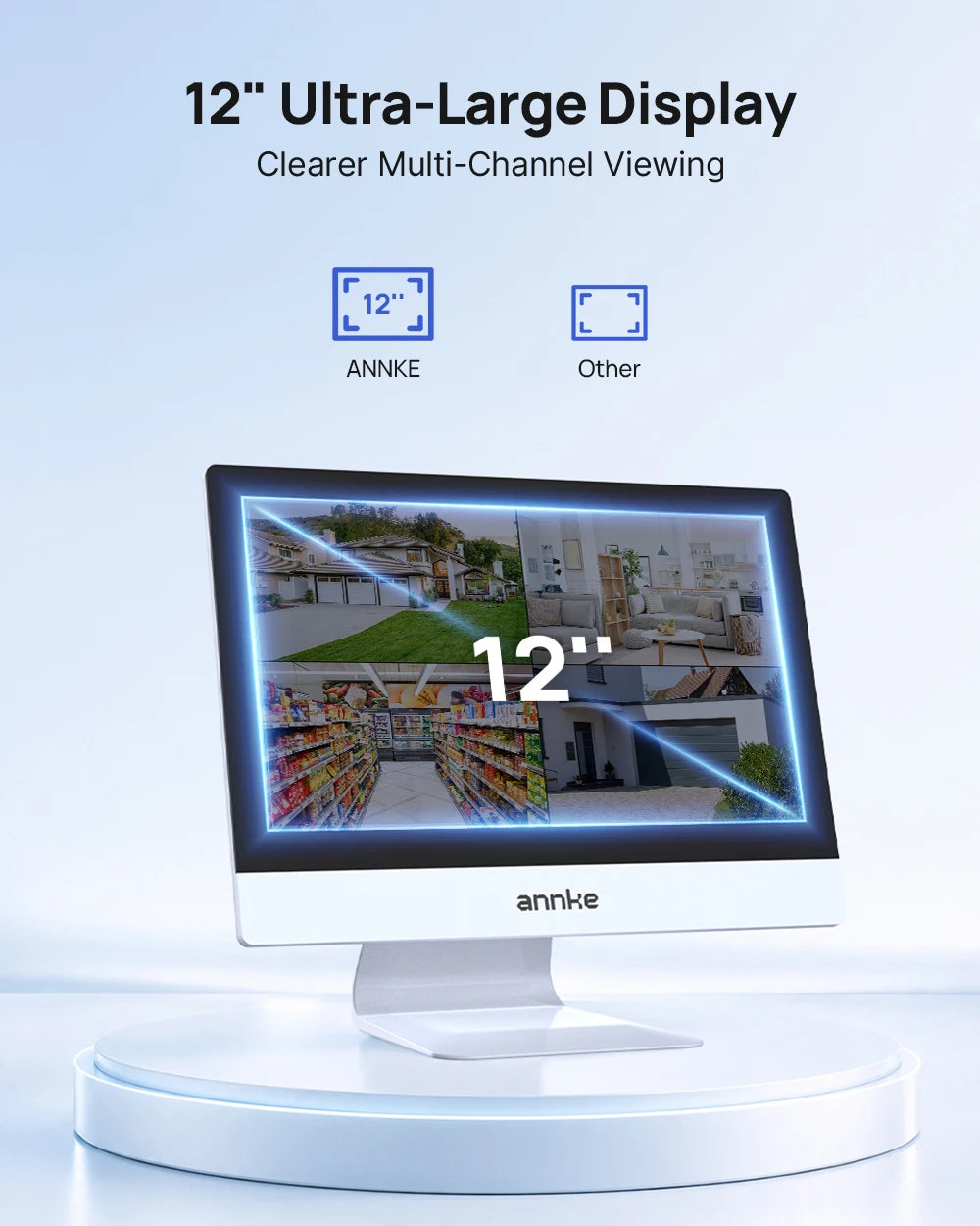ANNKE 5MP PTZ Wireless Security Outdoor Camera System 12" NVR 10CH Pan 350° Tilt 90° Dual-Band WiFi Night Vision 2-Way Audio