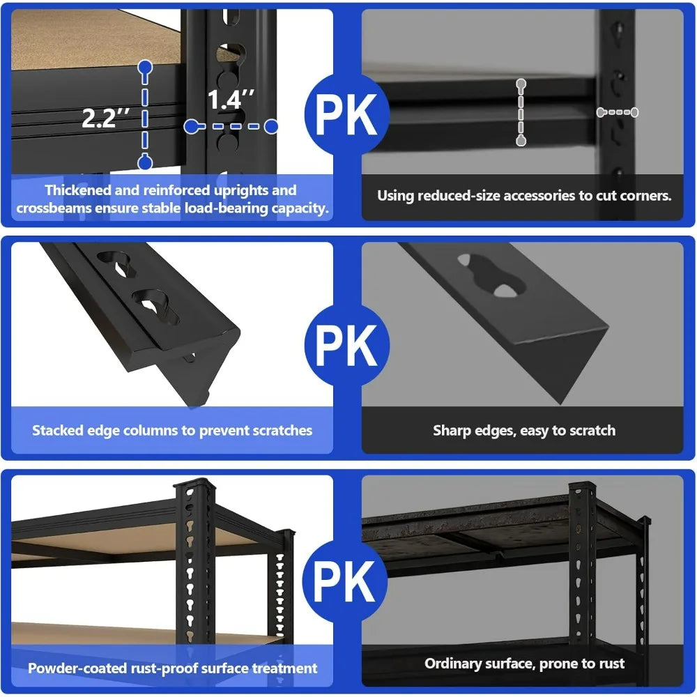Zeukmxoo Heavy Duty Metal Adjustable Storage Shelves