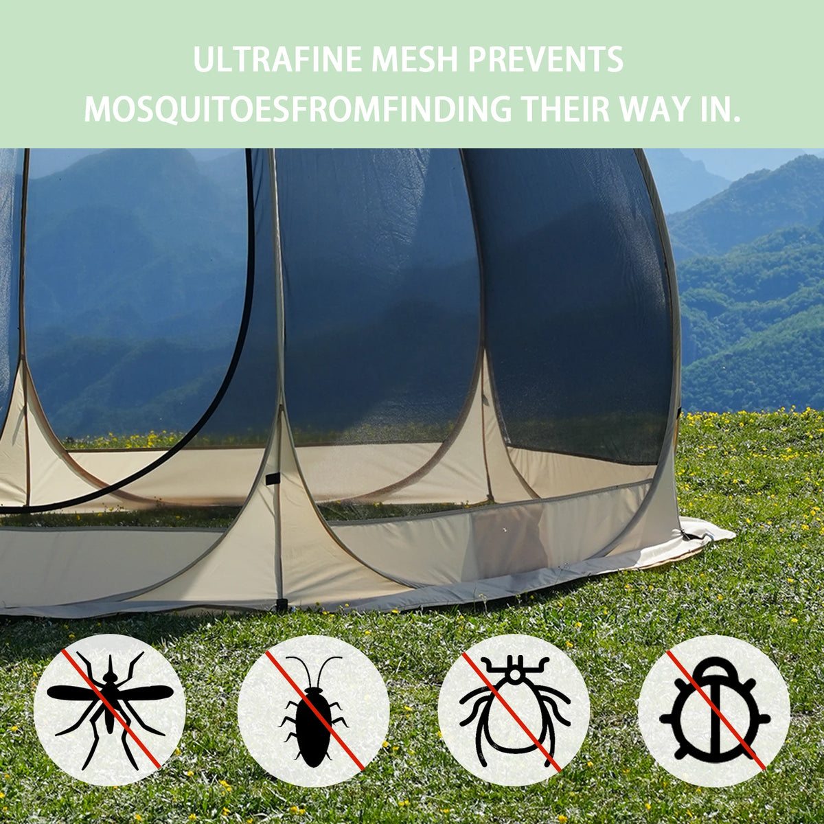 Pakicetus Portable Screen House Tent With Mosquito Net For Camping