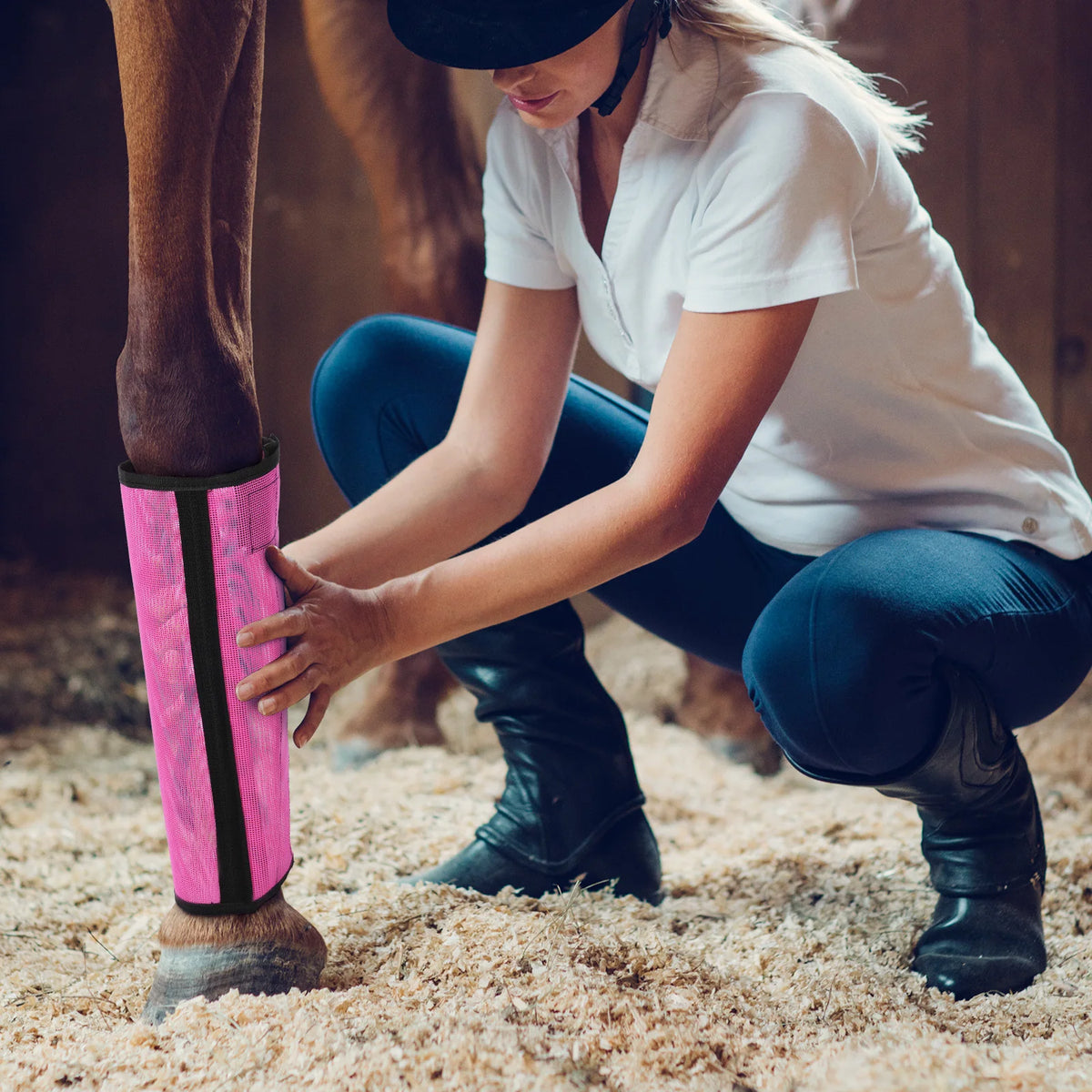 Breathable Mesh Horse Leg Wraps For Fly And Mosquito Protection
