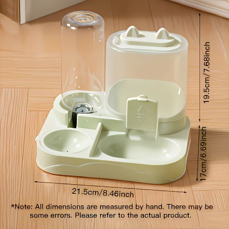 Transparent Plastic 2 In 1 Pet Feeder Water Dispenser Unit