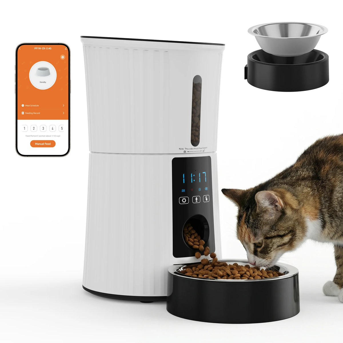 Automated Cat Food Dispenser With App Control And LCD Display