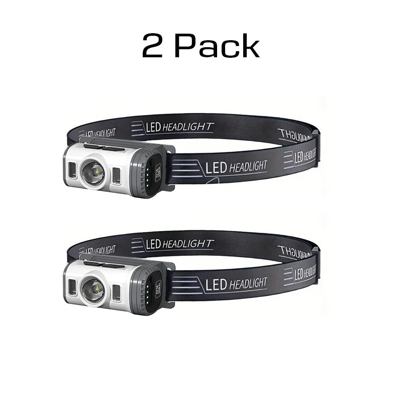 Portable COB LED Headlamp With USB Charging For Outdoor Hiking
