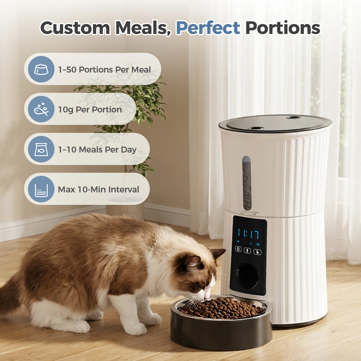 Automated Cat Food Dispenser With App Control And LCD Display
