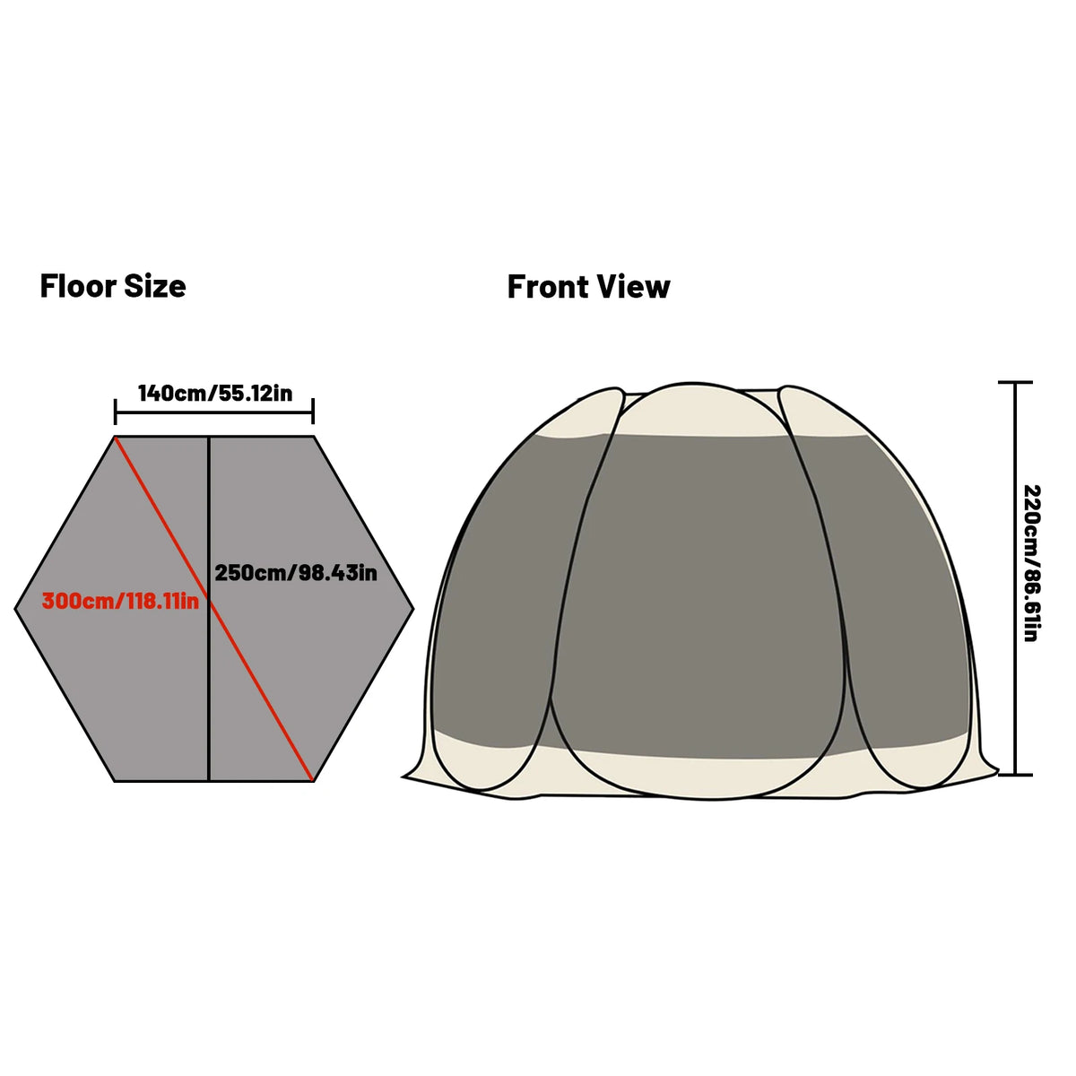 Pakicetus Portable Screen House Tent With Mosquito Net For Camping