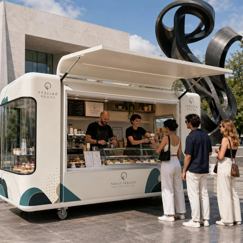Commercial Mobile Food Trailer With Custom Kitchen For Ice Cream