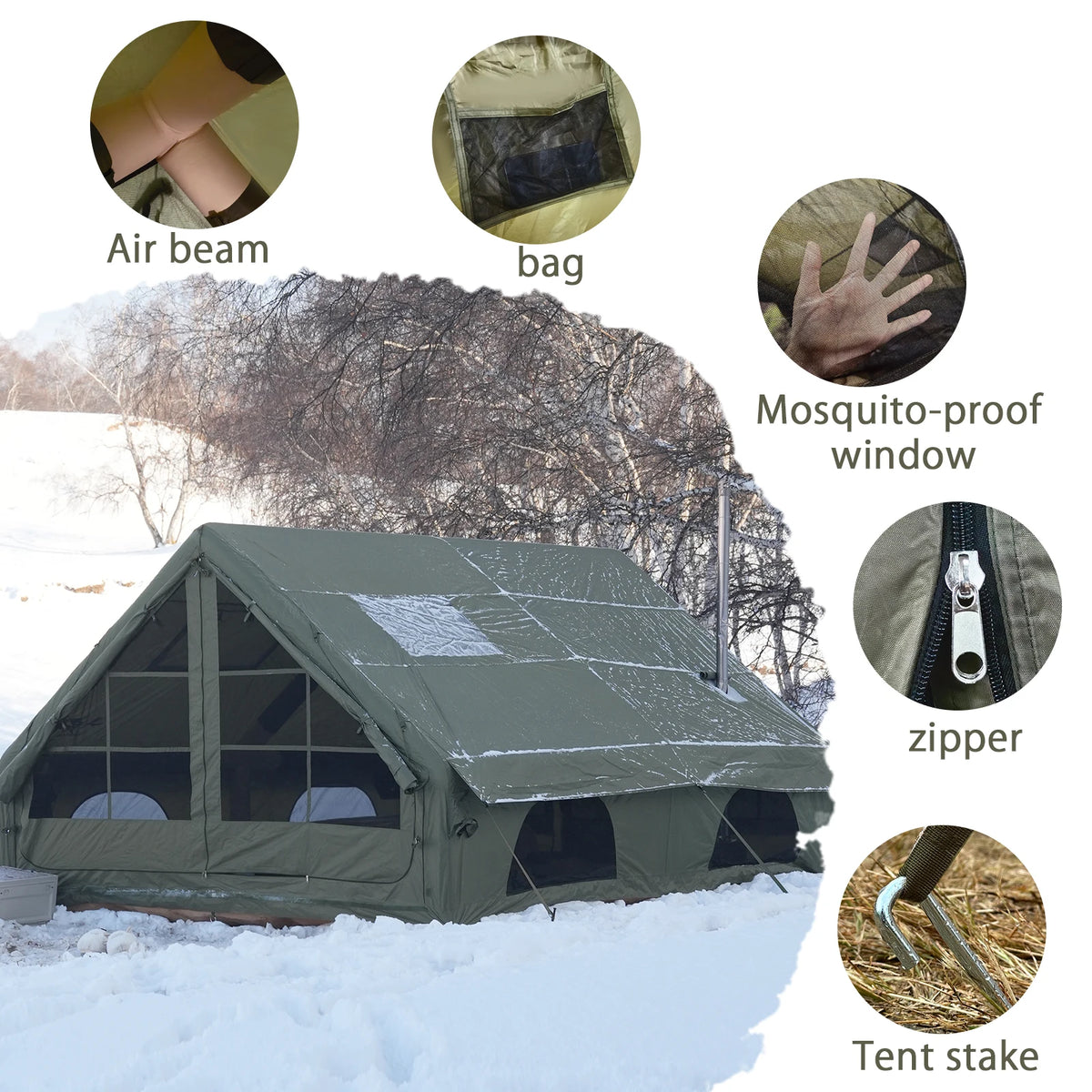 Portable Inflatable Outdoor Tent With Air Pump And Skylight