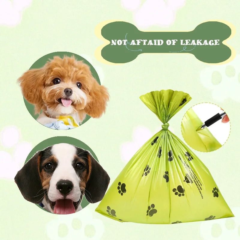 Extra Thick Leak Proof Dog Waste Bags With Paw Print Design