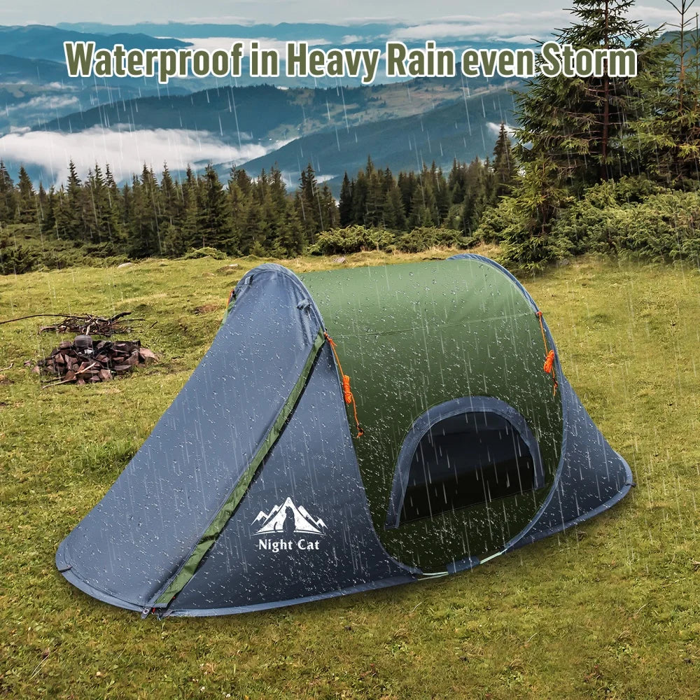 Night Cat Waterproof Pop Up Camping Tent Easy Setup