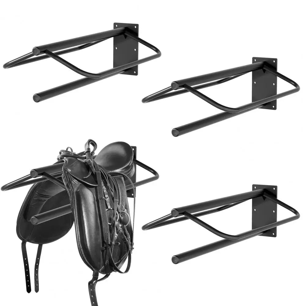 2Pcs Horse Saddle Rack with Pad Bar, Heavy‑Duty Wall Mount Metal Saddle Bracket,Western Saddle Storage for Tack Room Stable Barn